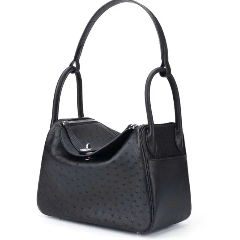 Женская сумка из натуральной кожи страуса с одной лямкой|Сумки ручками| |