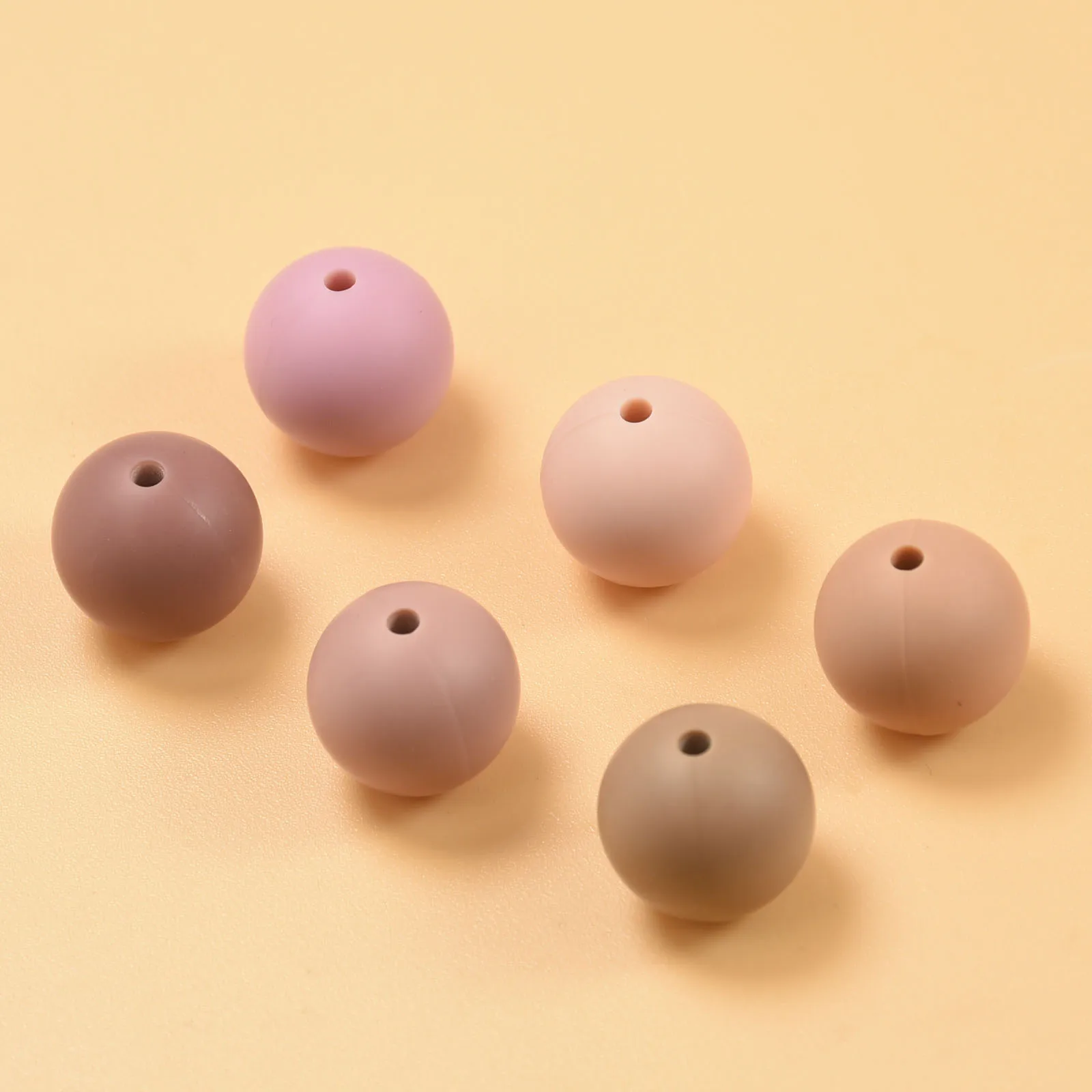 Cuentas redondas de silicona para beb&eacute;, cadena de chupete DIY, juguetes de dentici&oacute;n para beb&eacute;, sin BPA, 100 piezas, 15 MM, nuevos colores-4