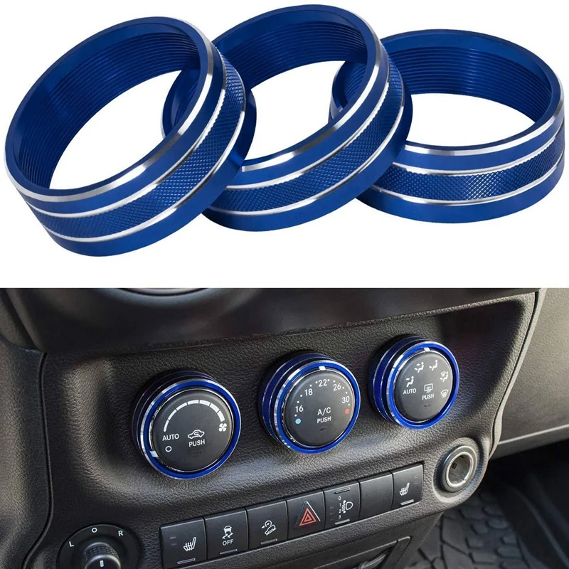 (Blue 21PCs) Car Decoration Steering Wheel Center Console Air Outlet Trim for Jeep Wrangler JK JKU Accessories 2011-18 | Автомобили и