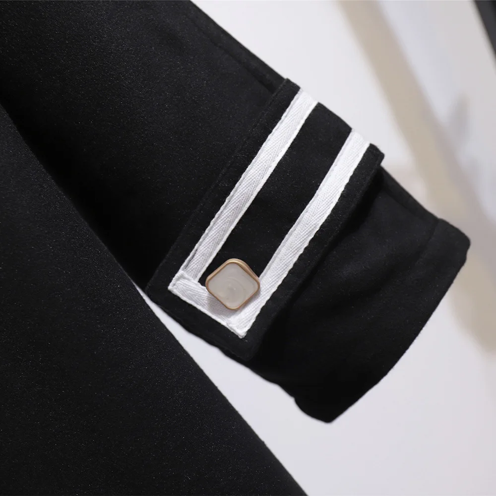 

Preppy Style Spring Autumn Plus Size Loose Overcoat Women Winter Black Peacoat Womens Sailor Wrap Coat Long Windbreaker 5XL 6XL
