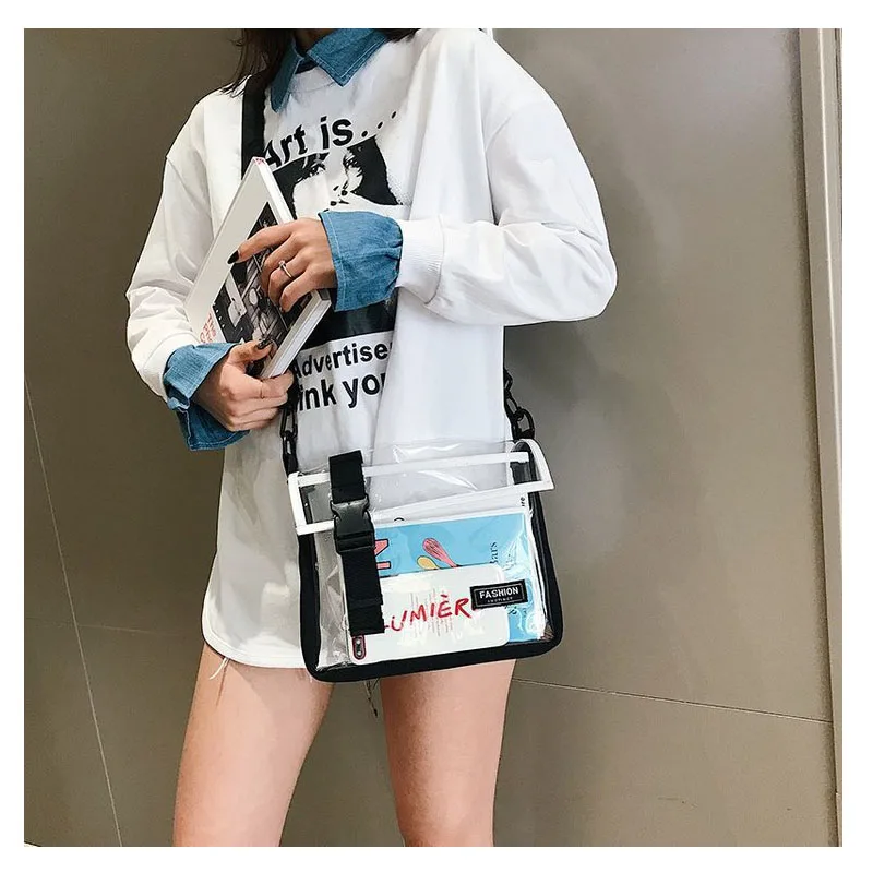 Сумка мессенджер для девушек модная уличная прозрачная универсальная сумка Mar25