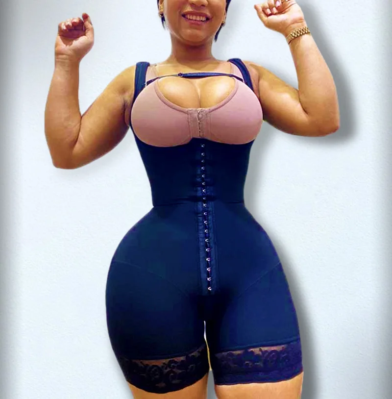 Shapewear Women Fajas Colombianas Compression Hip Lift Open Chest Garment Wide Adjustable Shoulder Strap Womens Bodyshaper