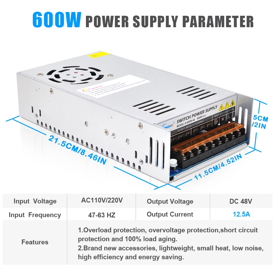 Импульсный источник питания Daedalus постоянный ток напряжение 48 В 500 Вт 600 шпинделя А