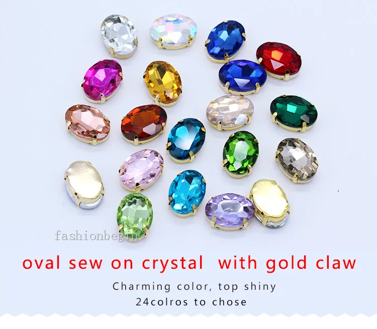 Овальные Стразы для шитья 24 цвета стеклянные стразы украшения рукоделия
