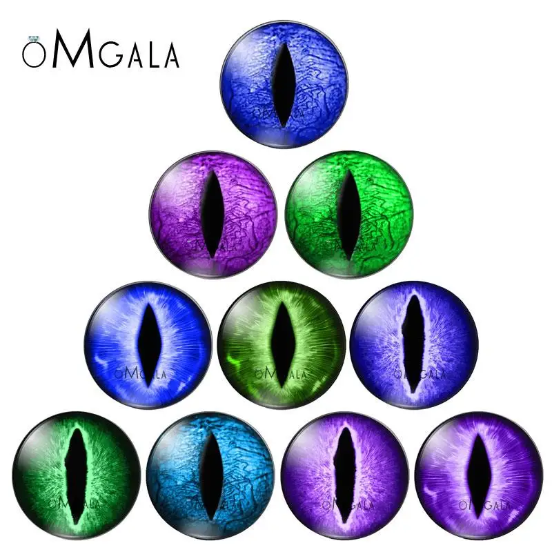 

Fashion Glass eyes cabochons In Pairs 8MM-30MM Round Dome Dragon Cat Animals Eye Toys DIY Jewelry Accessory MIX Pupil Eye Cameo