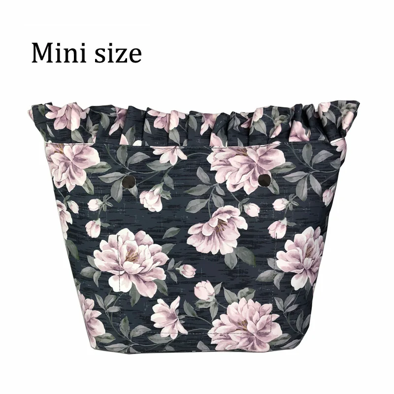 Floral Mini 23 Цветочная окантовка подкладка красочный принт внутренний карман на молнии для классического мини Obag вставка с внутренним водонепроницаемым покрытием для O сумки - Цвет: Floral Mini 23