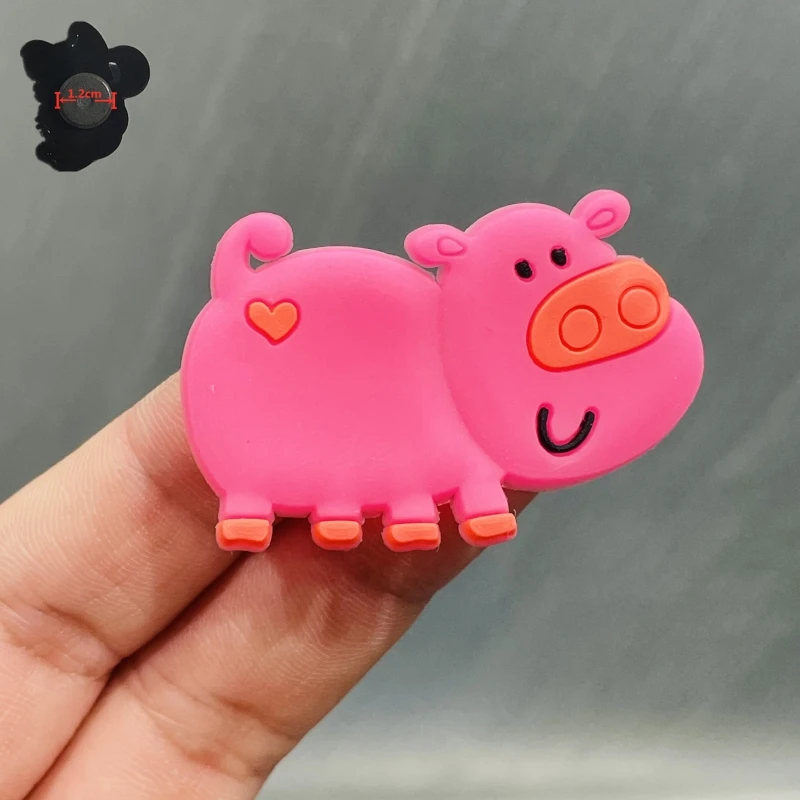 7шт. набор магнитных наклеек на холодильник из ПВХ с милыми картонными изображениями сердца, свиньи, рыбы, краба, катания на коньках. Магниты на холодильник станция игрушек для творческих детей.