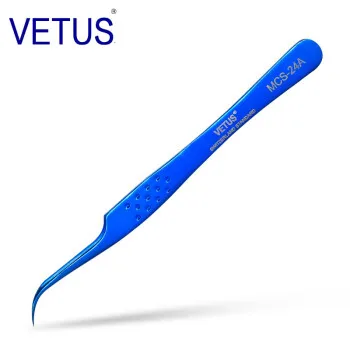 VETUS оригинальные MCS Фэнтези стиль цветные ресницы Пинцет СУПЕР ТОНКОЕ закрытие кончик Пинцет для создания 3D 6D ресниц - Цвет: 24A-Bright Blue