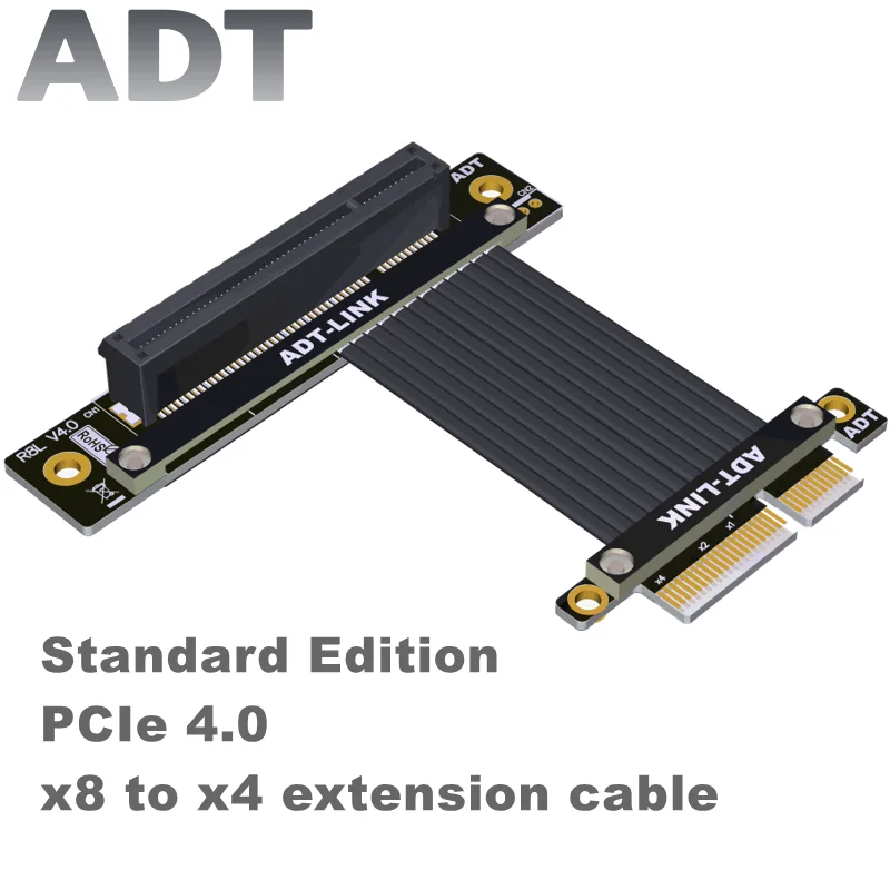 

ADT PCI-E 4.0 X4 Extension Cable Transfer X8 8x 4x PCIe4.0 High Speed And Stability Can Be Turned To Lengthen 1U