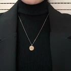 Женское колье с жемчугом, Корейская круглая двухслойная цепочка геометрической формы, подарок для вечеринки, простое ювелирное ожерелье, подвеска, 2020