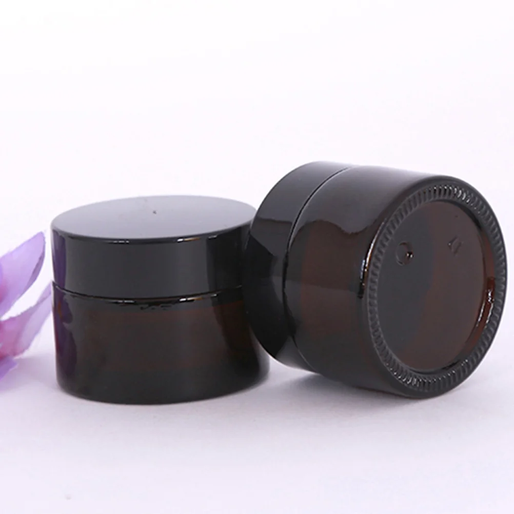 

12Pcs 30g Empty Refillable Brown Glass Cosmetic Face Cream Lip Balm Storage Jars Bottle Container Pot with Liners and Screw