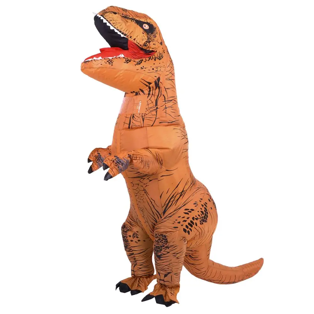 Надувной костюм зеленый динозавр костюмы T REX Blow Up нарядное платье талисман