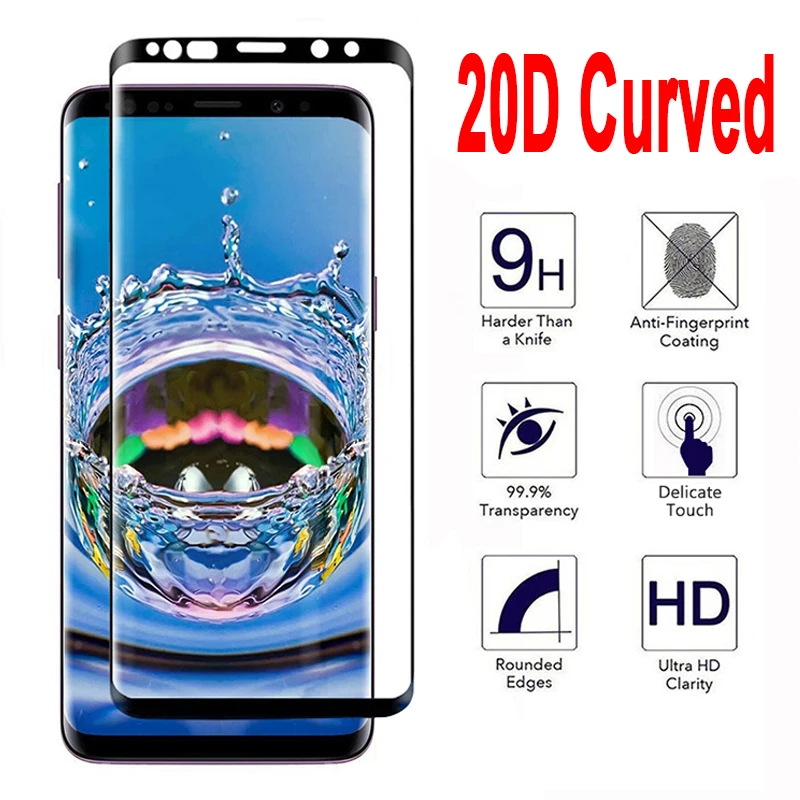 Изогнутое защитное стекло 20D для samsung S10 S8 S9 20 10E Plus 5G Ultra закаленное SAMSUNG Note 10 9 8 |