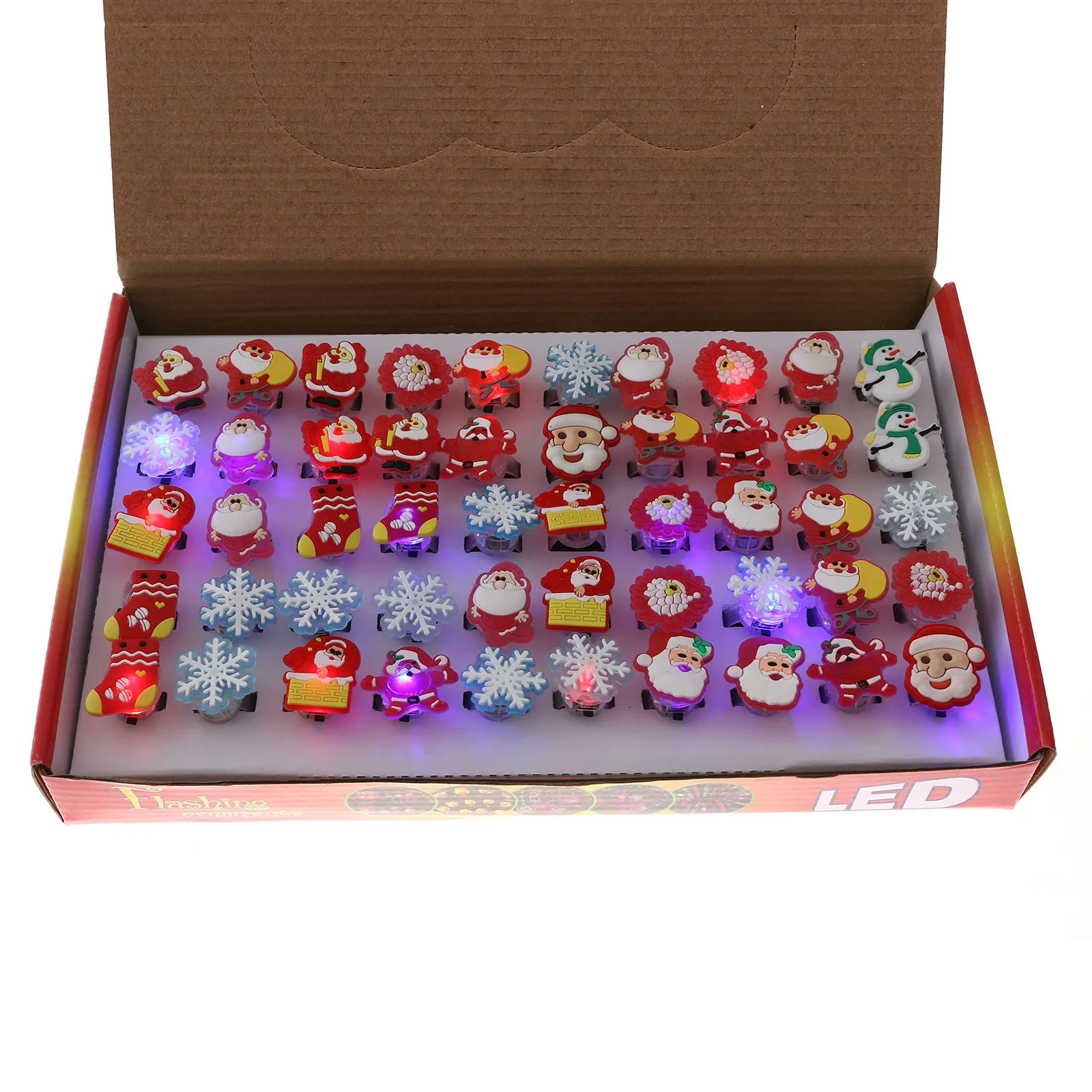 Рождественский подарок вечерние Рождественские огни Санта-Клаус снежинка