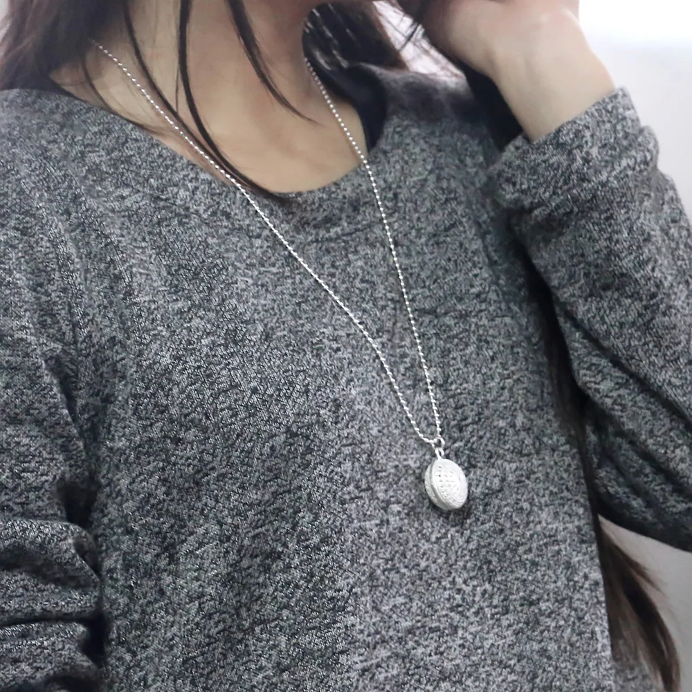 Женские Модные 925 серебряное ожерелье круглый шар кулон Ювелирное Украшение