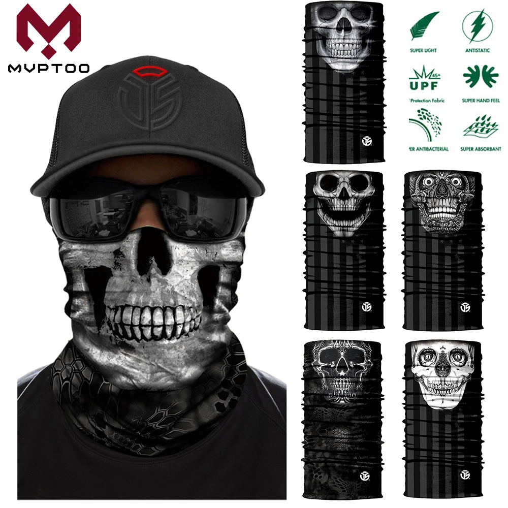 3D Череп Призрак Балаклава шеи гаитер мотоцикла бандана головы щит Скелет мото