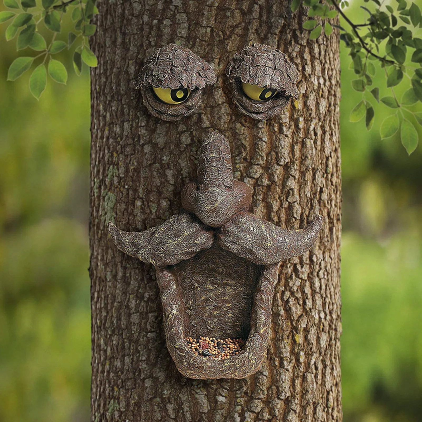 

Bird Feeder Tree Face Decor Outdoor Fun Old Man Tree Sculpture Yard Art Garden Funny Face Bird Feeders Garten Dekoration