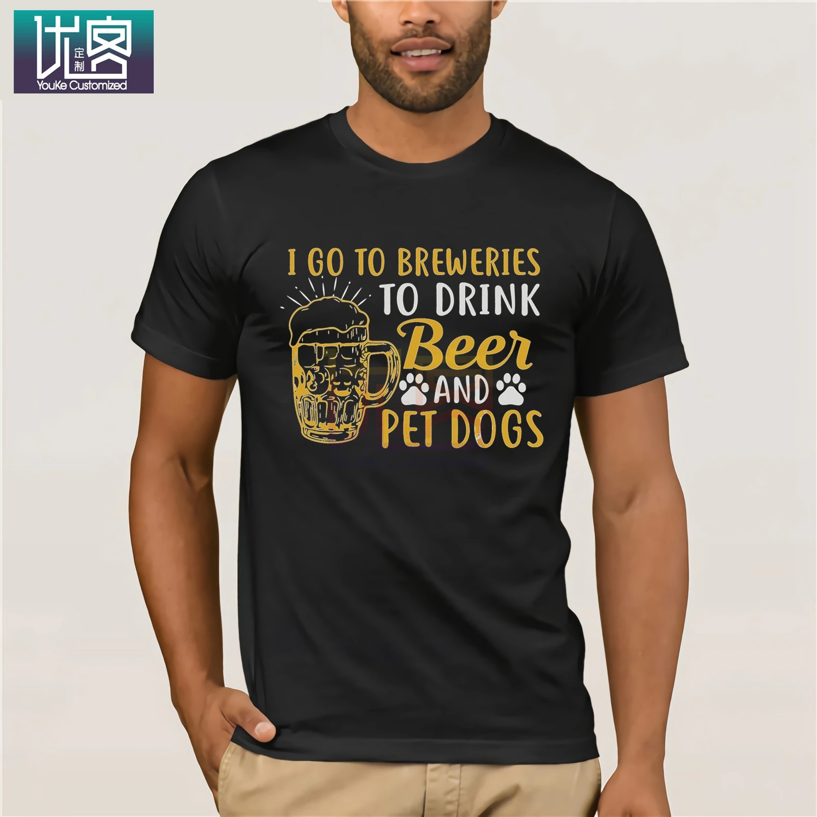 Футболка для собак I go to Breweries Drink Beer and Pet футболка парней хлопковая с длинными