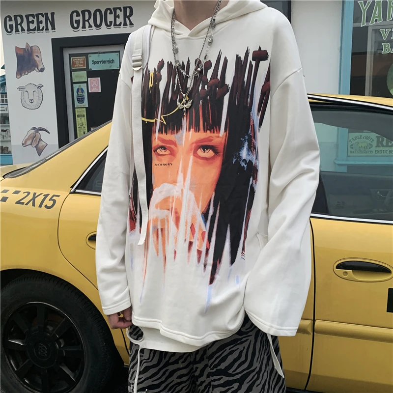Хип хоп Аниме Толстовка мужская Harajuku уличная с капюшоном пуловер Хлопок Осень 2020