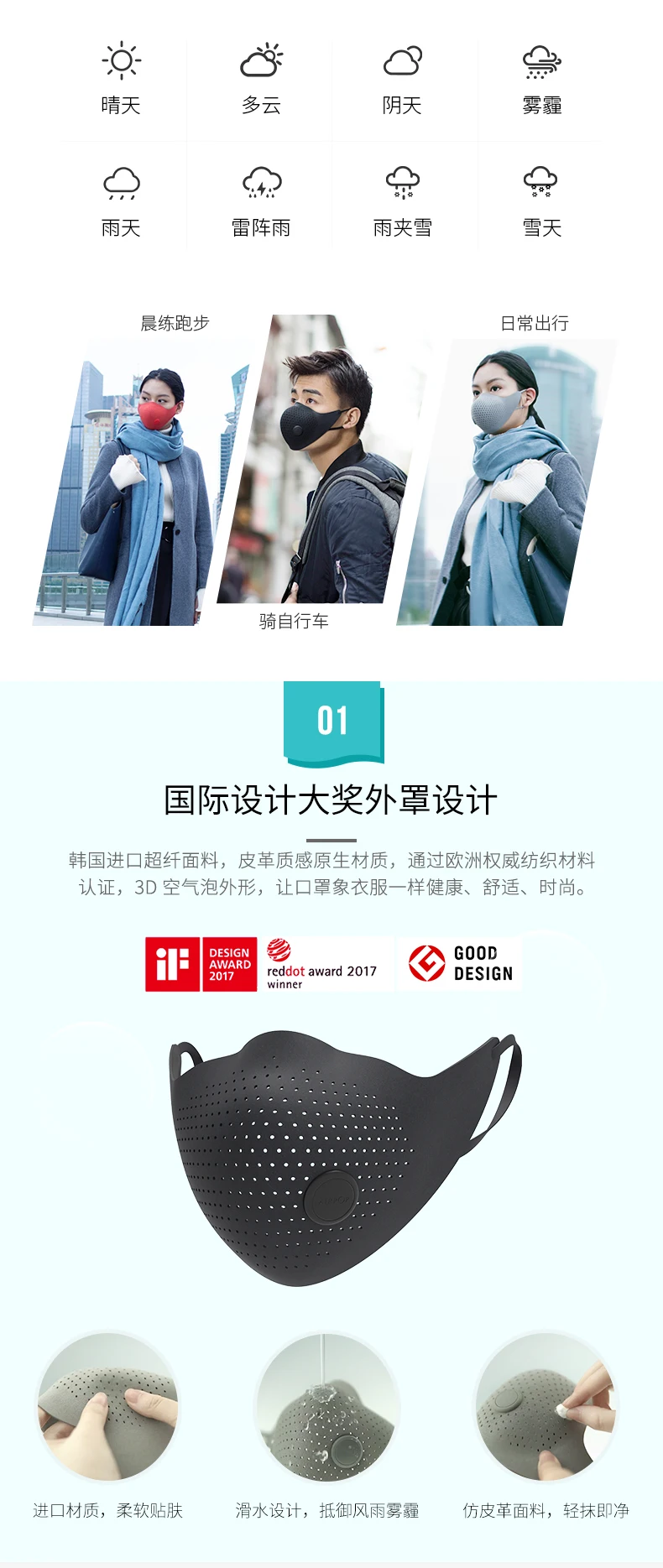 Черный цвет Xiaomi AirPOP Air Wear PM2.5 анти-дымка маска для лица Регулируемая ухо висячие удобные противотуманные маски для лица для мужчин и женщин
