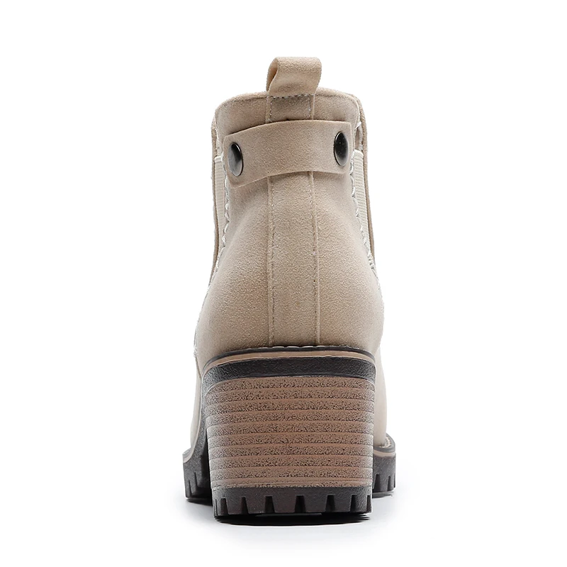 WETKISS/женские ботильоны на толстой платформе высокие ботинки с круглым носком