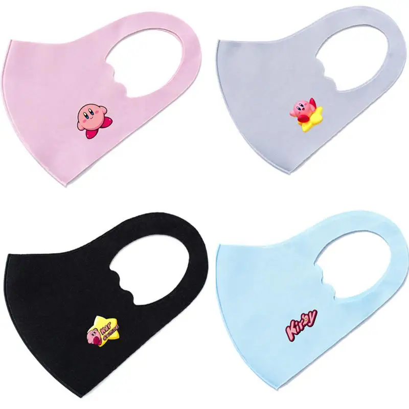 

Kawaii Star Kirby Gaming Peripheral Mask Series Kirby Color Pink Blue Gray Black Cartoon Cute Ice Silk Printed Simple Mask