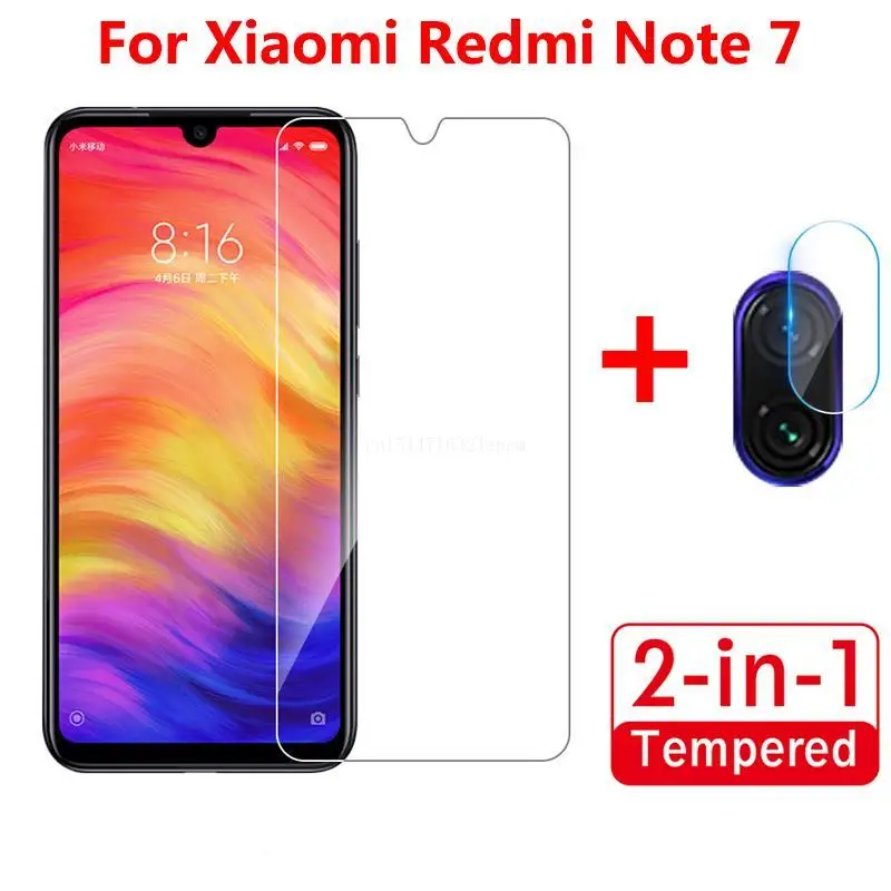Адаптер 2-в-1 для объектива камеры из мягкого стекла Xiaomi Redmi 7 NOTE Защитная пленка