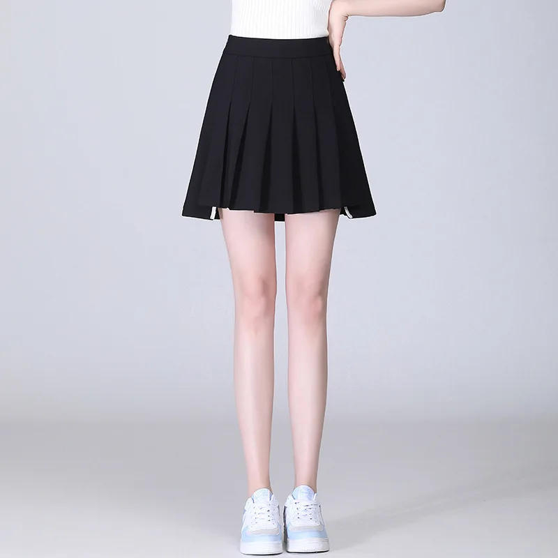 

Женская плиссированная мини-юбка с высокой талией, черная элегантная облегающая повседневная короткая юбка для офиса, модель 2021 на лето, 9985