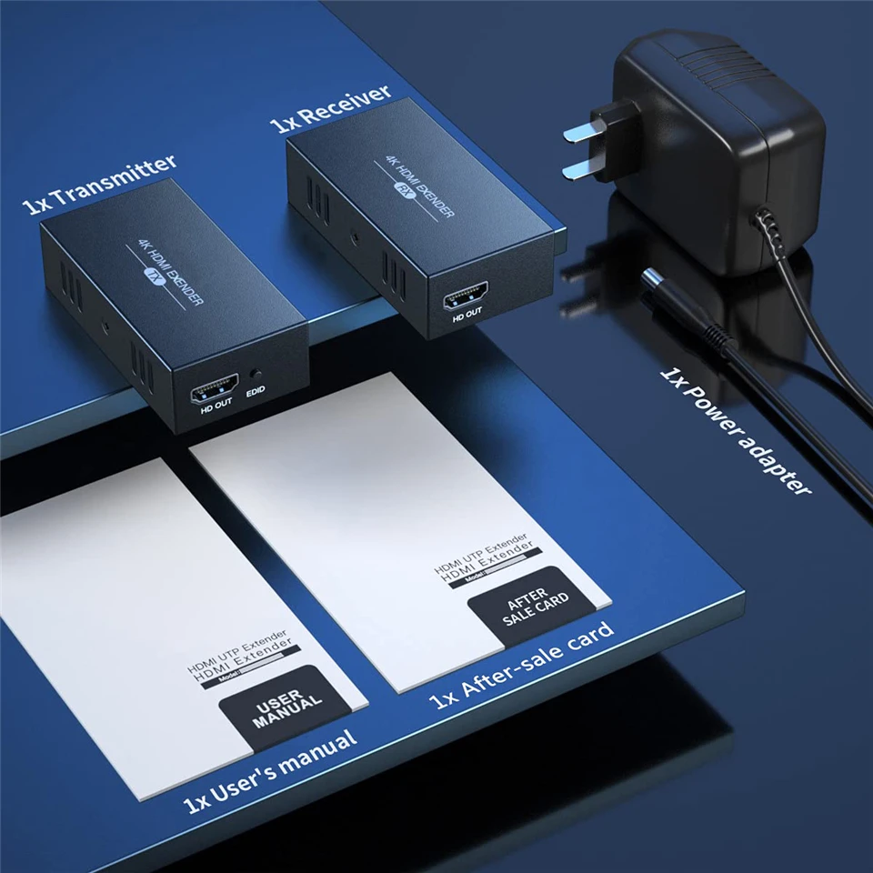 

2021 HDMI Extender with Loop Out 4K 1080P HDMI Extender 100m No Loss RJ45 to HDMI Extender Transmitter Receiver over Cat5e/Cat6