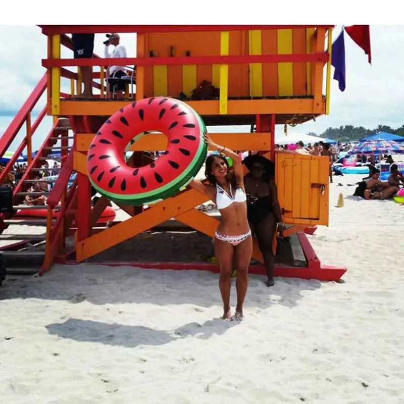 Большой арбуз надувной плавательный круг гигантский спасательный лето веселье