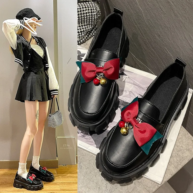 

Женские туфли в японском стиле, винтажные мягкие туфли на высоком каблуке, водонепроницаемые, на платформе, для студентов колледжа, Костюмн...