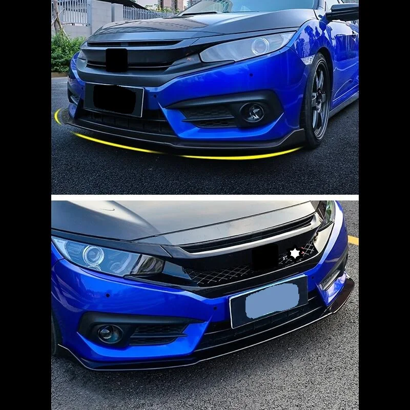 

Coche Auto Decor Sticker Front Bumper Lip Accessories Exterior Car Decoration Styling Moulding 2016 2017 2018 FOR Honda Civic