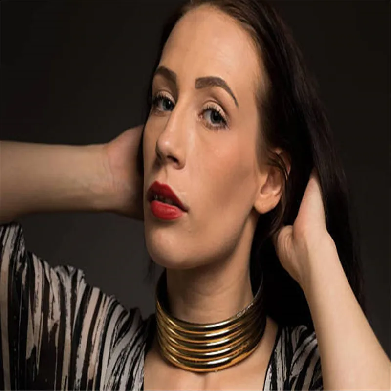 Модные ювелирные изделия африканские ожерелье браслет Золотое многослойное