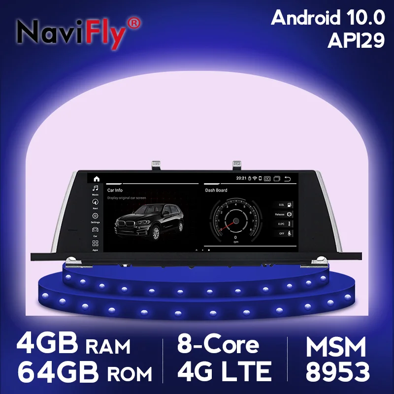 2021Top! Автомобильный DVD-плеер на Android 10 с GPS для BMW 5 Series GT F07 2009-2016 CIC NBT Qualcomm Snapdragon 628 4 Гб