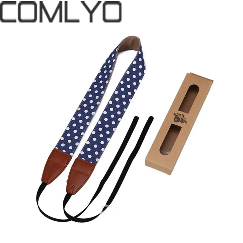 Синий винтажный наплечный Ретро ремень в горошек ремешок для камеры шейный фото