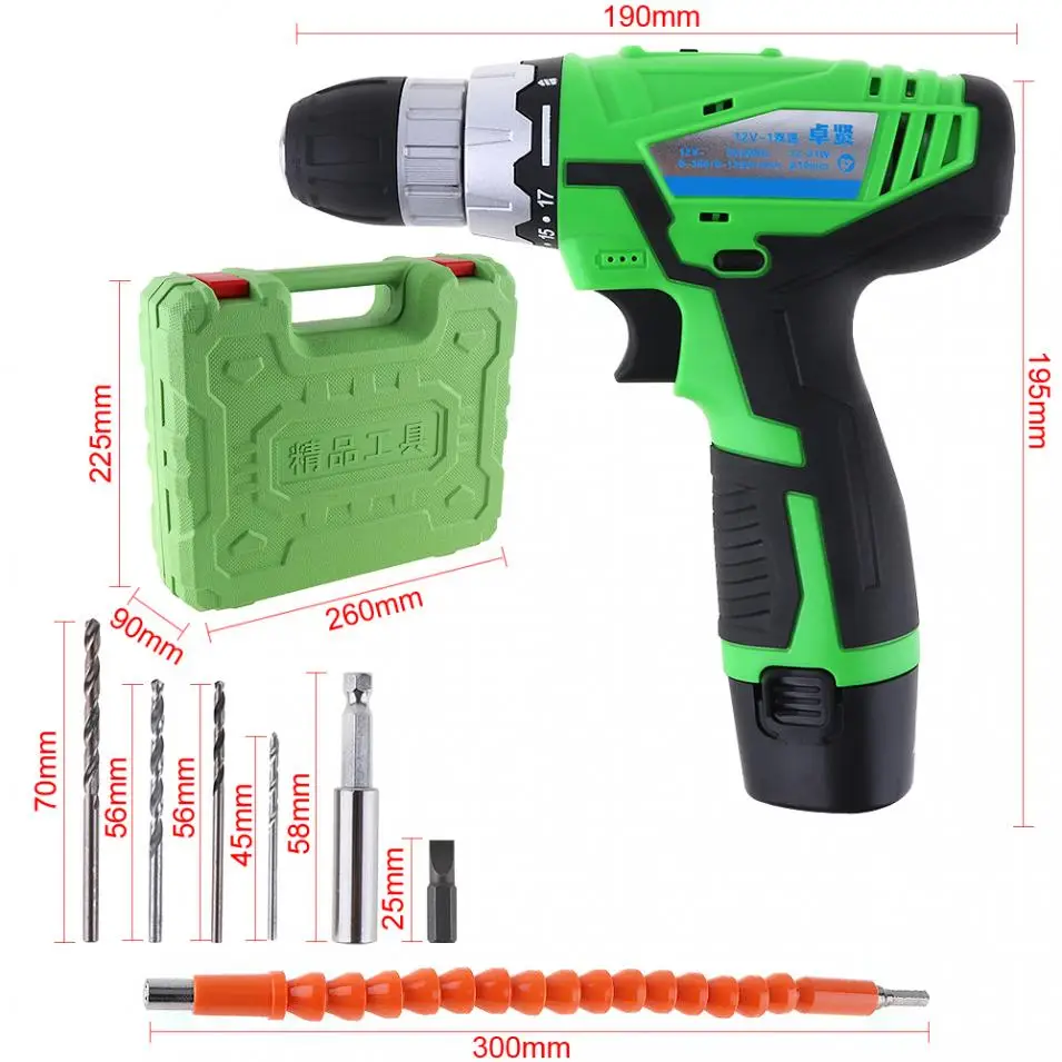 Беспроводной 12 В перезаряжаемый литиевый аккумулятор Электрический дрель