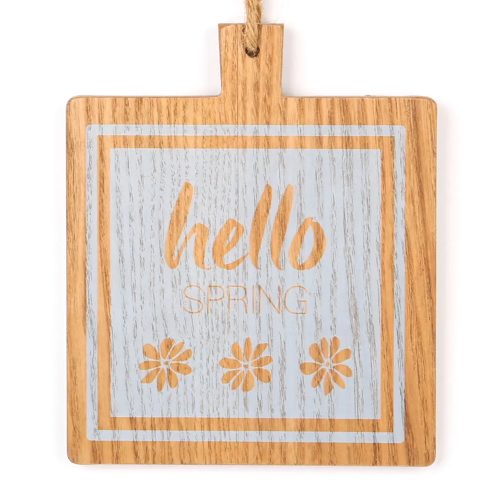 

Декоративная настенная табличка Hello Spring, оригинальный дизайн от производителя, оптовая продажа, деревянные аксессуары для вечевечерние