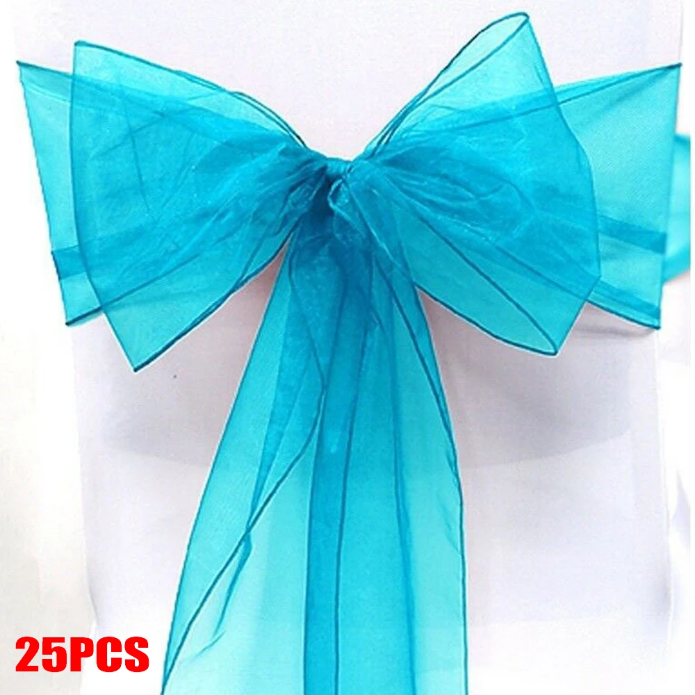 25 шт. бантик органза пояс Чехол для стула более широкие банты Свадебная вечеринка