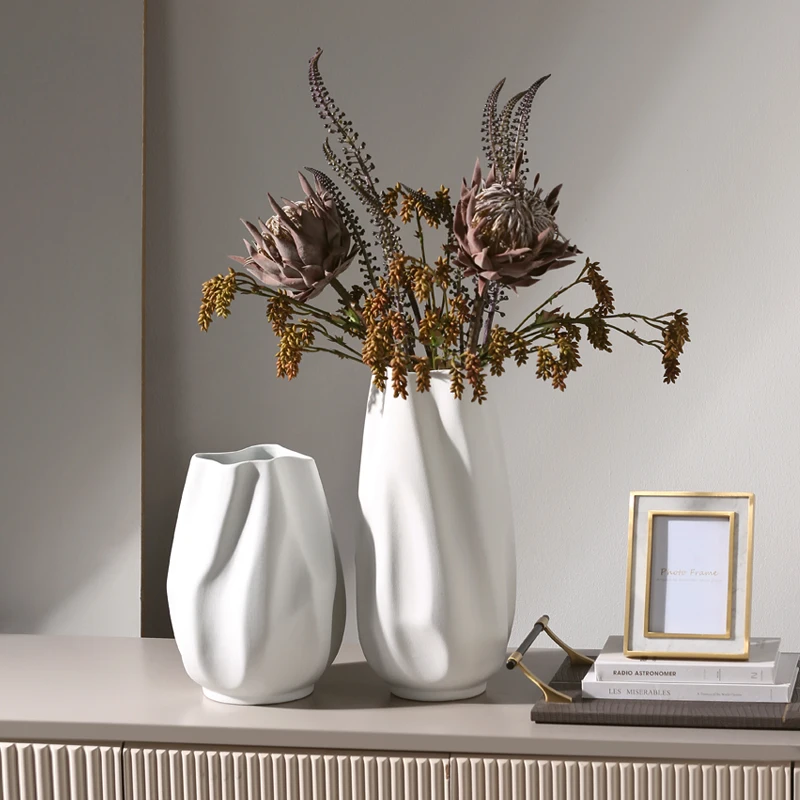 

Modern Simple Vase White Ceramic Living Room Flower Arrangement Vase Creative Modern Art Vaas Groot Luxury Home Decor EB5HP