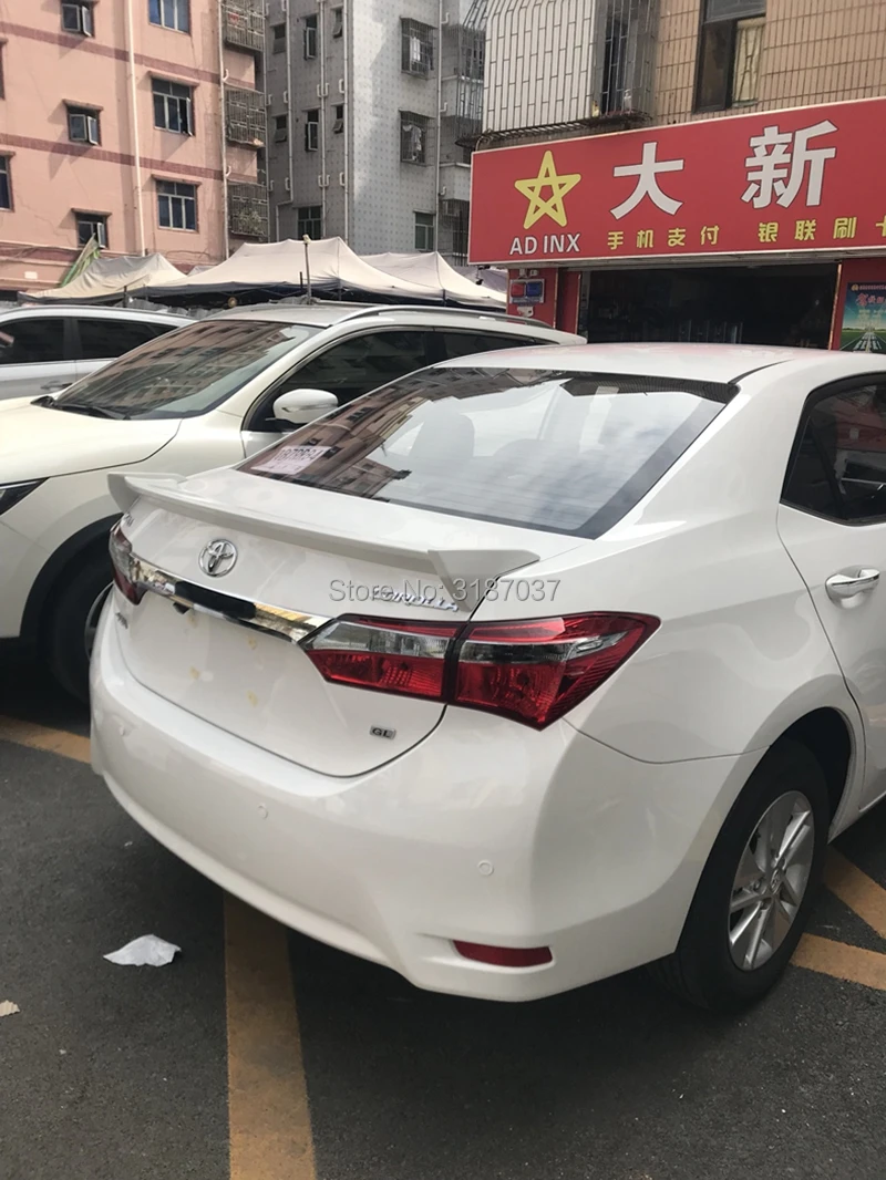 Для Toyota Corolla TRD 2014 2017 ABS пластик Неокрашенный задний спойлер на крыло крышу