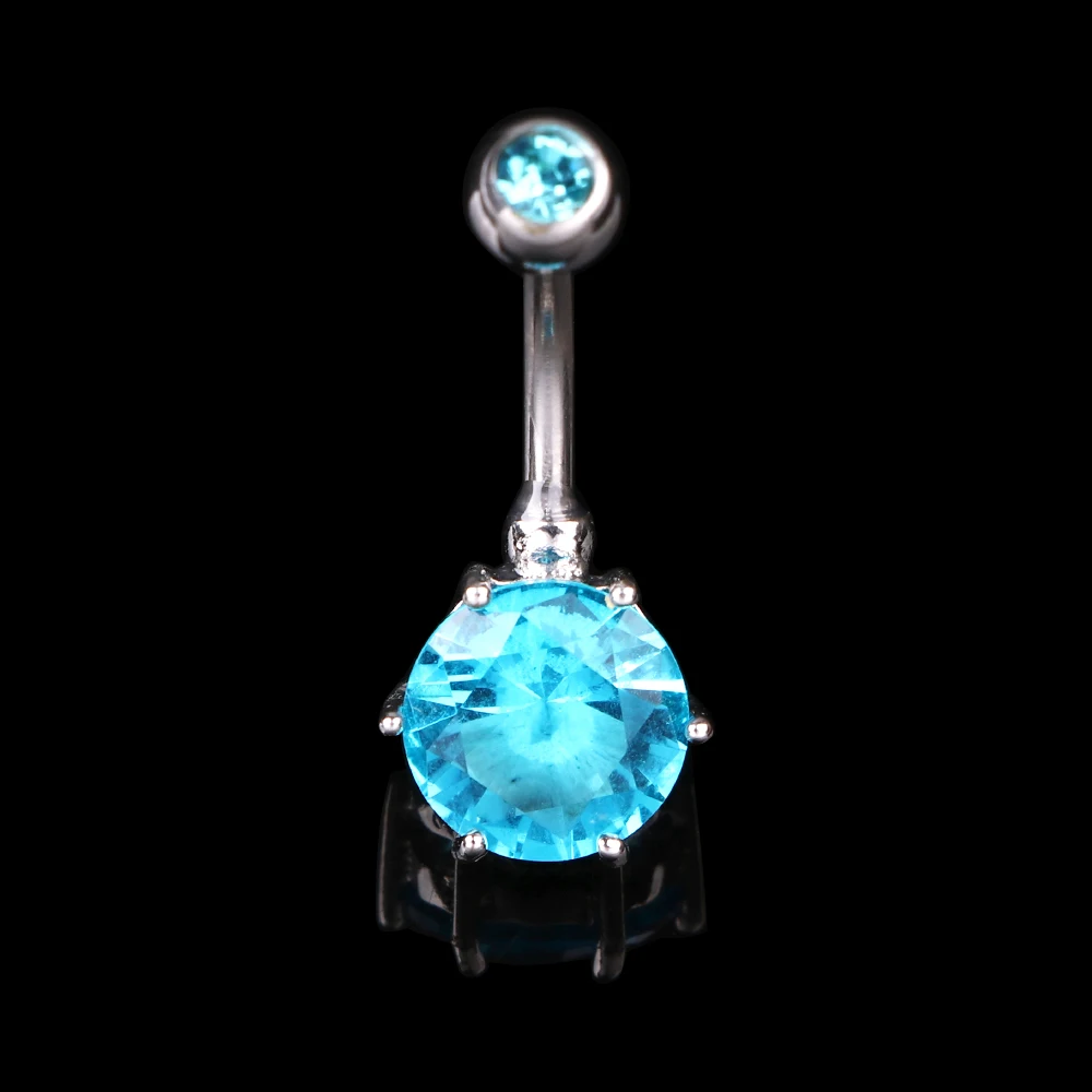 Серьга из хирургической стали с кристаллами для пирсинга пупка пикантное