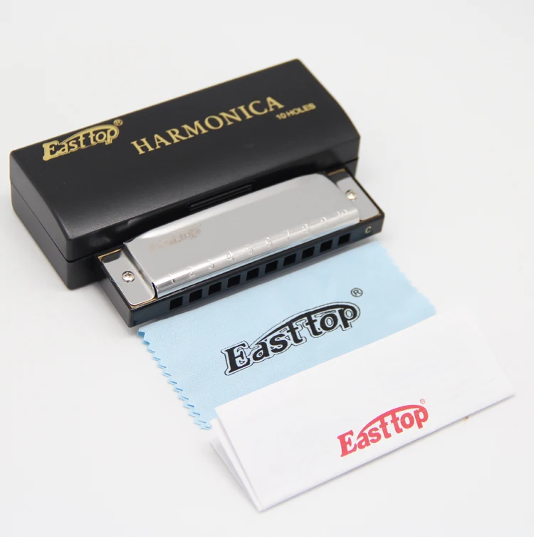 

EASTTOP 10 hole blues diatonic harmonica key of C for beginner,gift