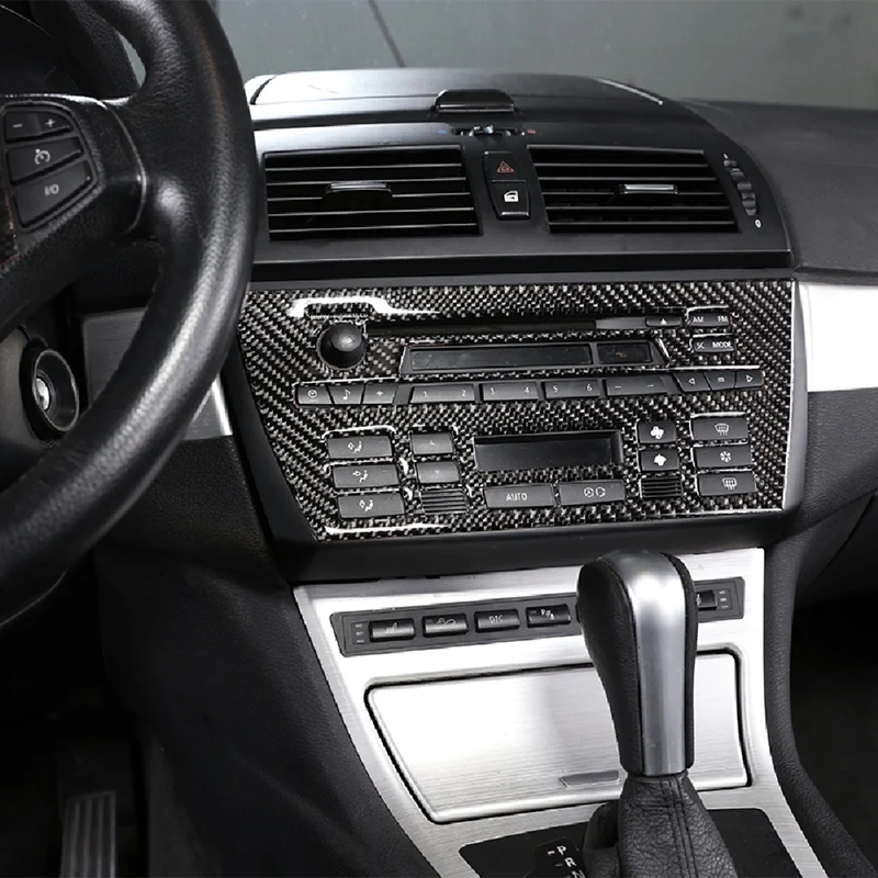 

Автомобильная внутренняя консоль из углеродного волокна, кондиционер, мультимедийная Регулируемая панель, Накладка для-BMW X3 E83 2006-2010