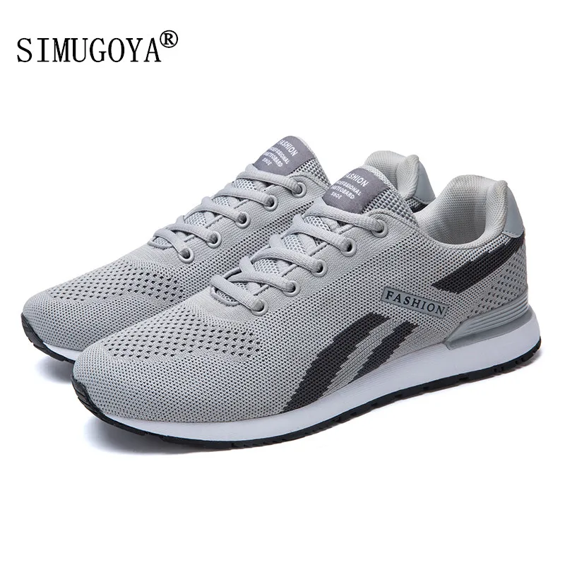 SIMUGOYA New flying woven autumn men's casual shoes classic fashion high quality flat men Travel 39-45 | Обувь