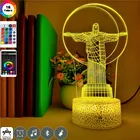 Креативный 3D ночник с изобрасветодиодный ением горы Иисуса из Рио-де-Жанейро, настольная лампа, ночсветильник с USB, атмосферное украшение, памятный подарок