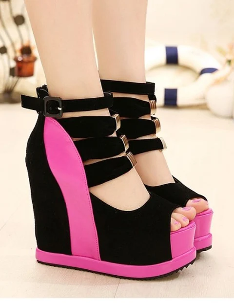 

Women's Fashion Sandals Summer New Height Increase Thick Platform Waterproof Fish Mouth Hollow Muffin Sandals Hate High