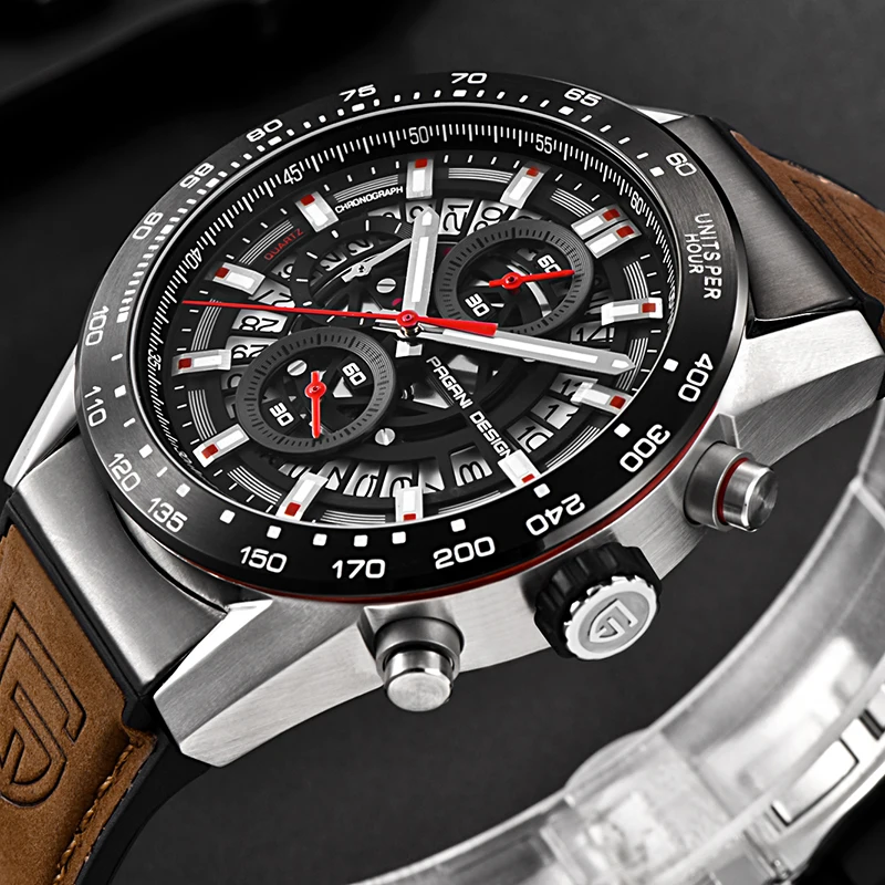 

PAGANI DESIGN Fashion Sports Men's Watches Quartz Business Watch men Chronograph Silicone strap Waterproof Wrist Watch Top Brand