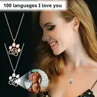 Ожерелье ianguage I Iove You с проекцией ожерелье для семьи домашних животных аксессуары в подарок семейная Любовь ювелирные изделия подарок для женщин 100