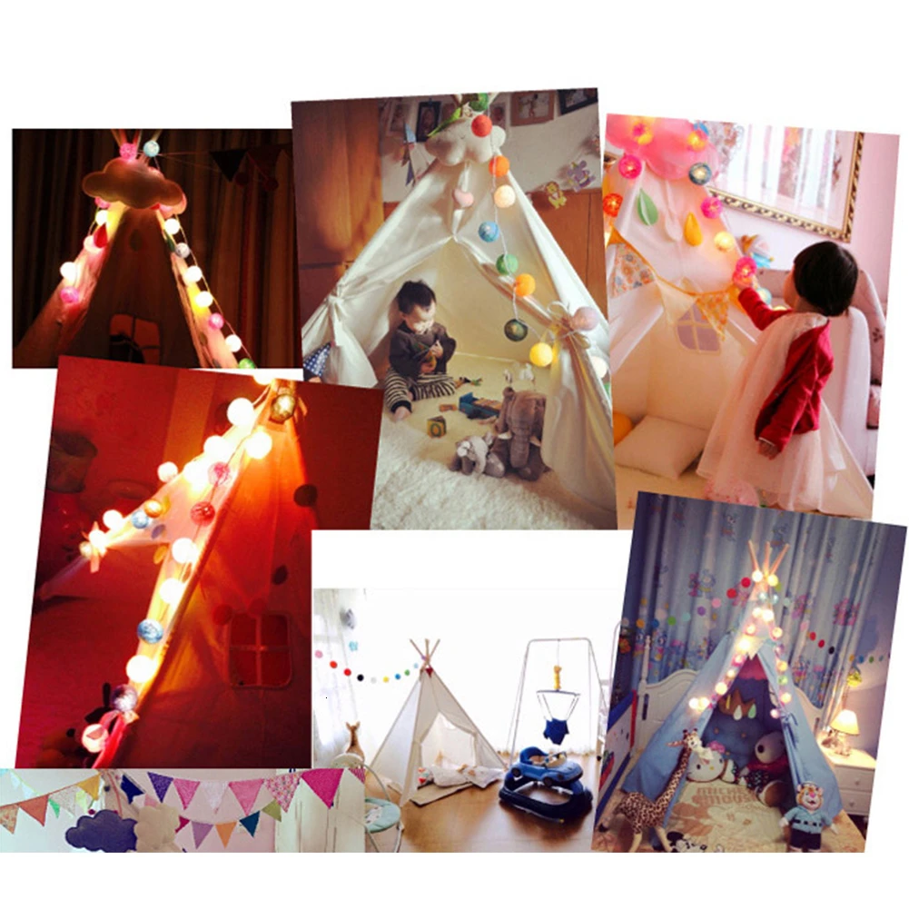 20 светодиодов круглый светильник с хлопковой нитью в форме шара украшение для