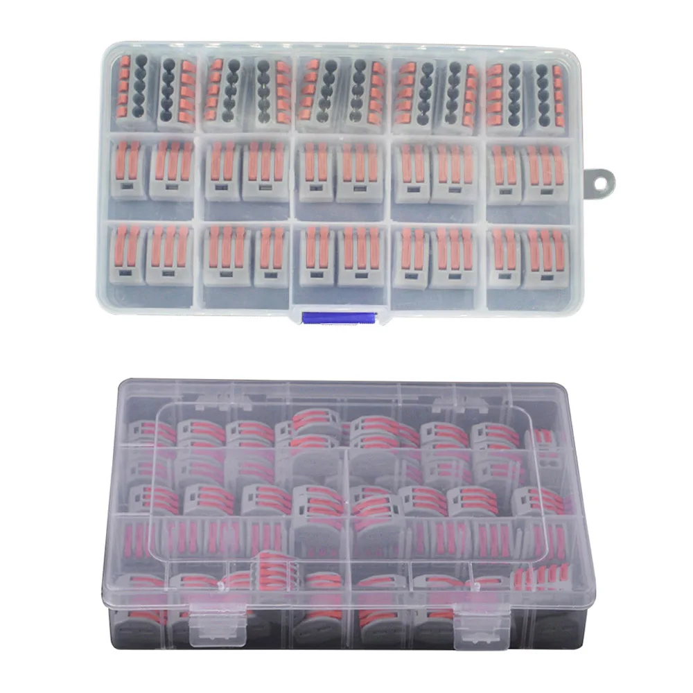 Комплект из 30/60 шт. клеммные колодки с пружинным рычагом и гайкой универсальный